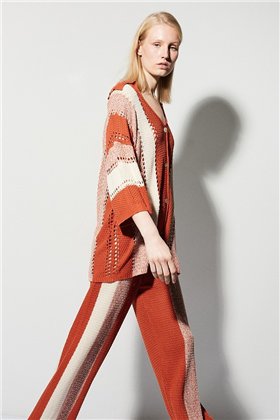 BSB Conjunto tejido de punto en tonos naranja