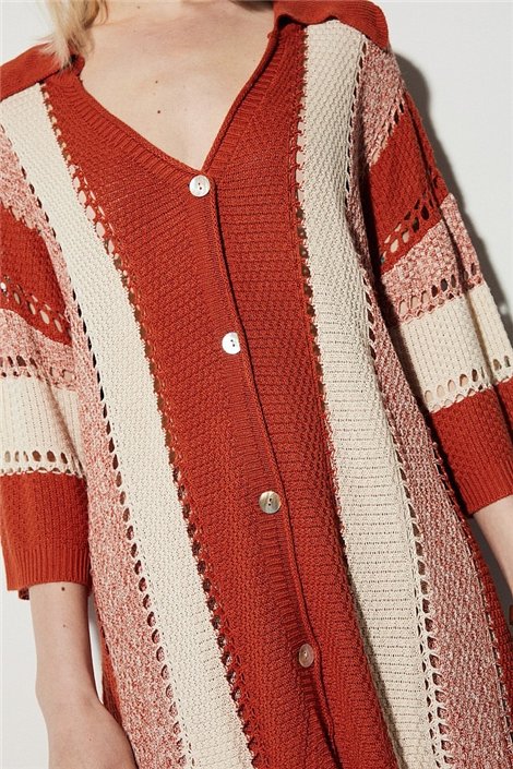 BSB Conjunto tejido de punto en tonos naranja