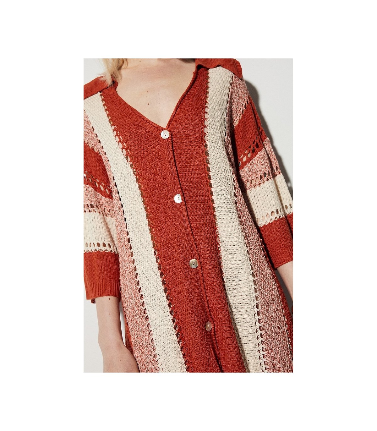 BSB Conjunto tejido de punto en tonos naranja