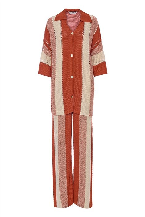 BSB Conjunto tejido de punto en tonos naranja