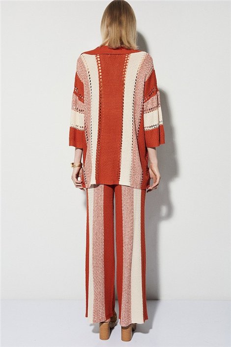 BSB Conjunto tejido de punto en tonos naranja