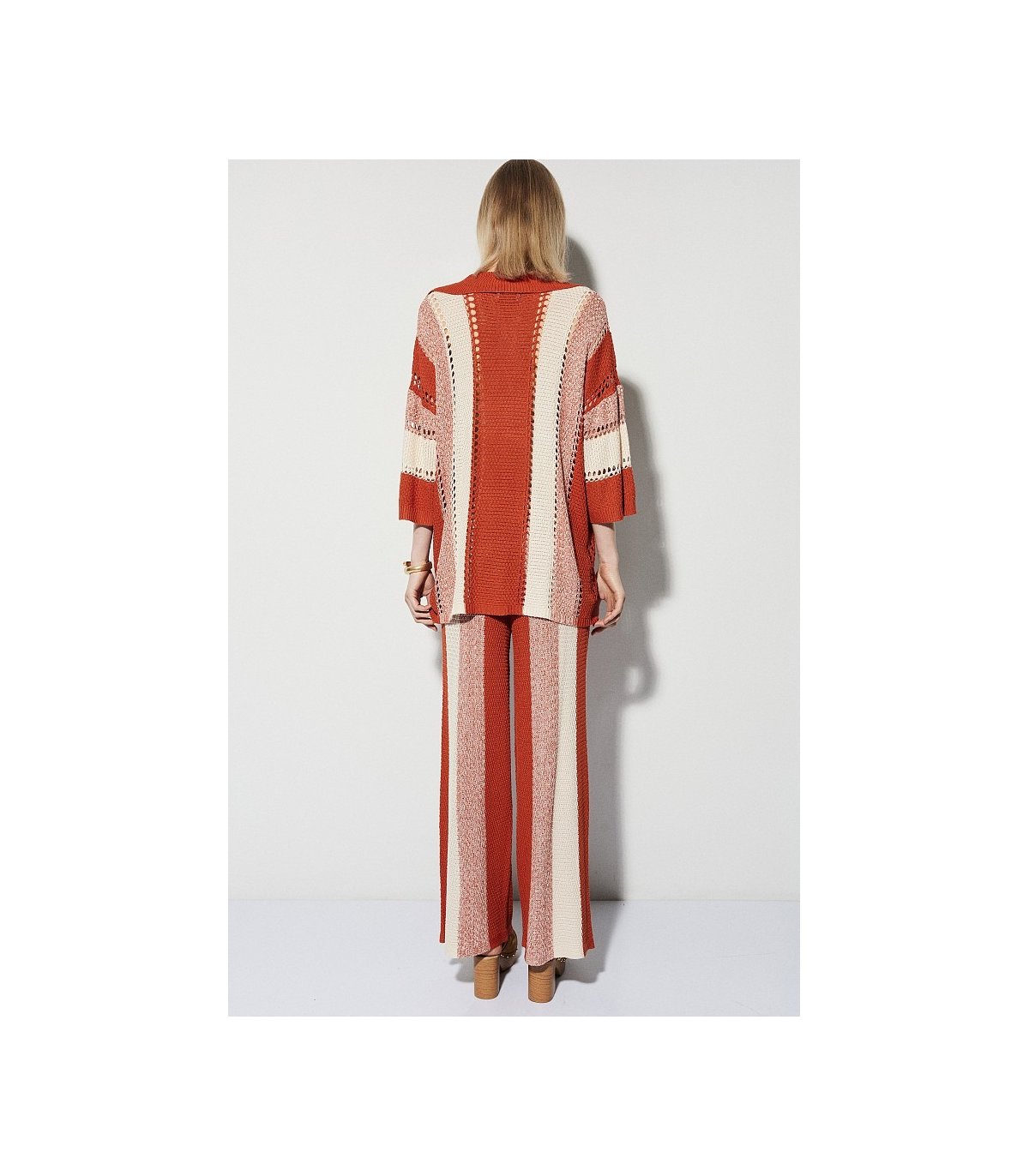 BSB Conjunto tejido de punto en tonos naranja