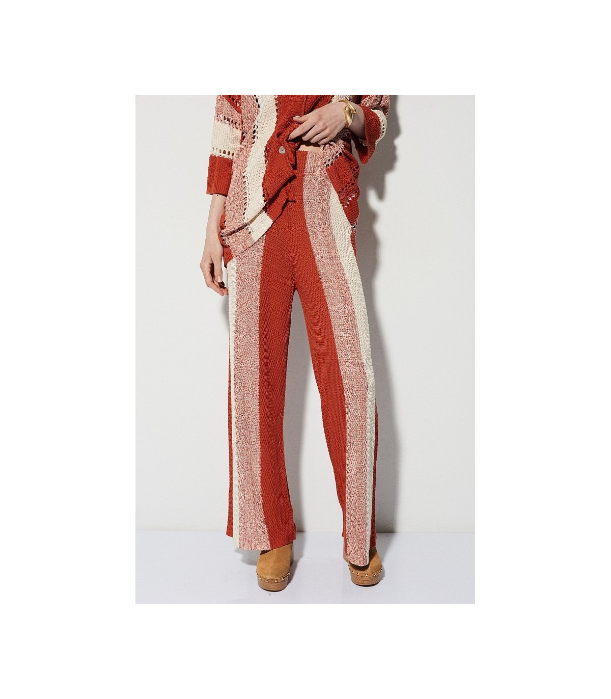 BSB Conjunto tejido de punto en tonos naranja