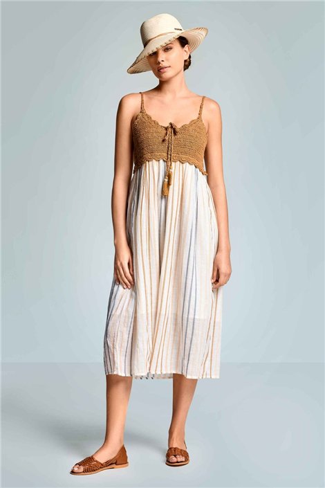 ICONIQUE Vestido Cora con detalle de punto