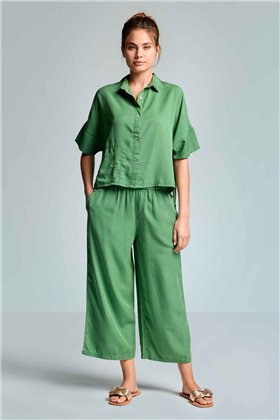 ICONIQUE Pantalón verde tobillero Taylor