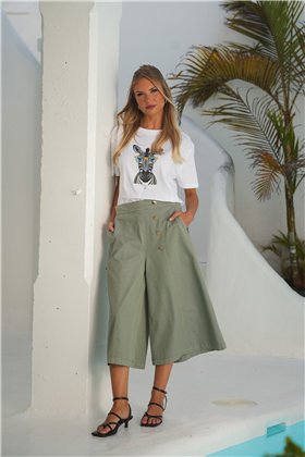 Guimanos Pantalón culote con botones decorativos