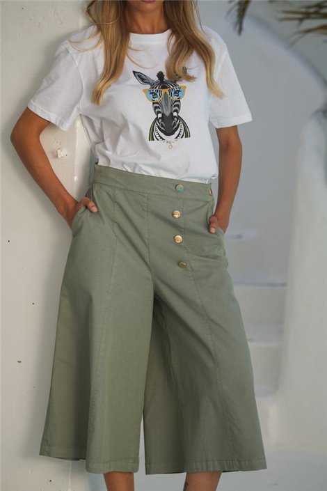 Guimanos Pantalón culote con botones decorativos