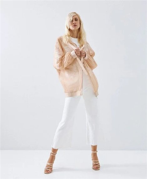 Acces Chaqueta transparente con detalles de encaje