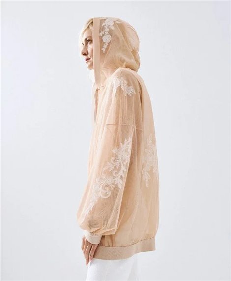 Acces Chaqueta transparente con detalles de encaje