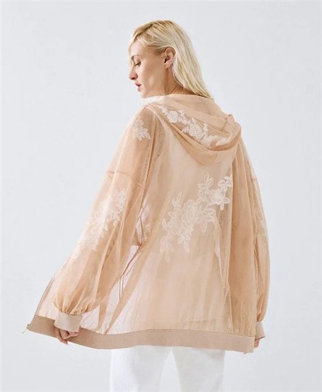 Acces Chaqueta transparente con detalles de encaje
