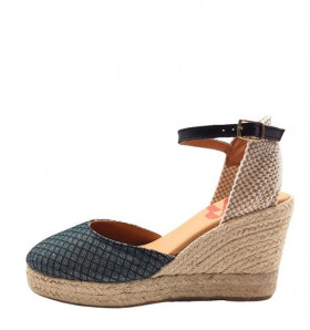 Vosso Moda Cuña en tejido glitter con hilada marino