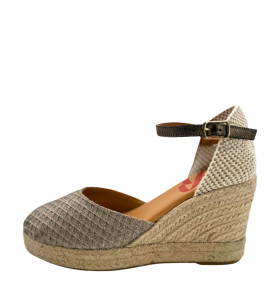 Vosso Moda Cuña en tejido glitter con hilada beige