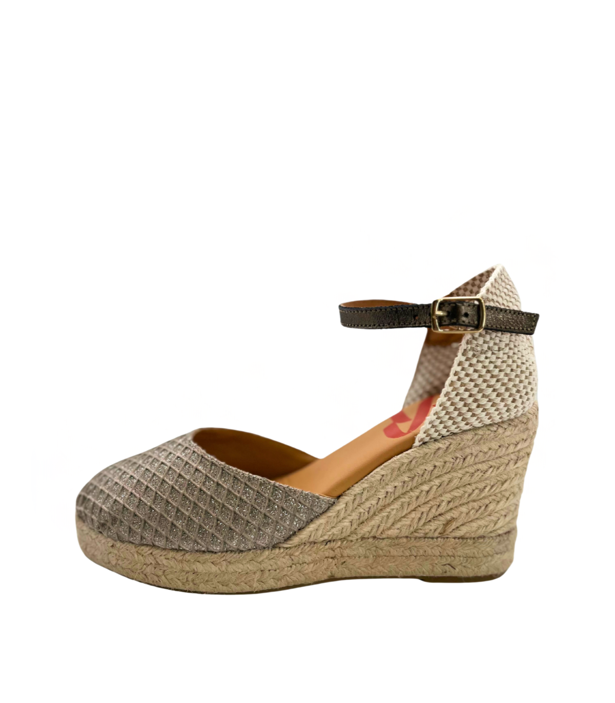 Vosso Moda Cuña en tejido glitter con hilada beige