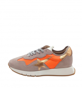 Vosso Moda Sneakers afelpada gris-naranja