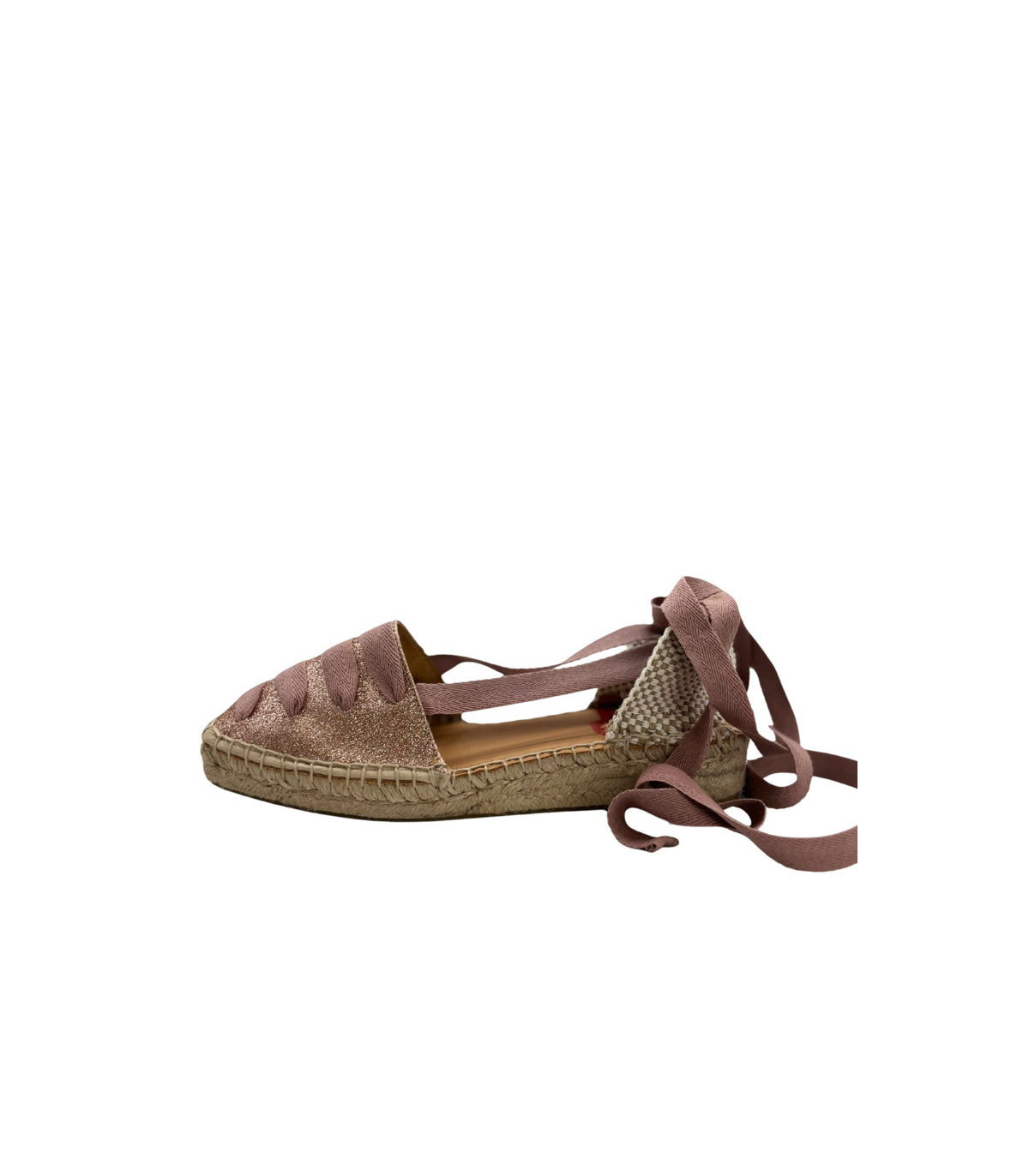 Vosso Moda Cuña baja color rosa con lazada en empeine