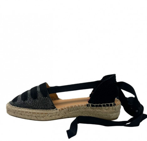 Vosso Moda Cuña baja color negro con lazada en empeine