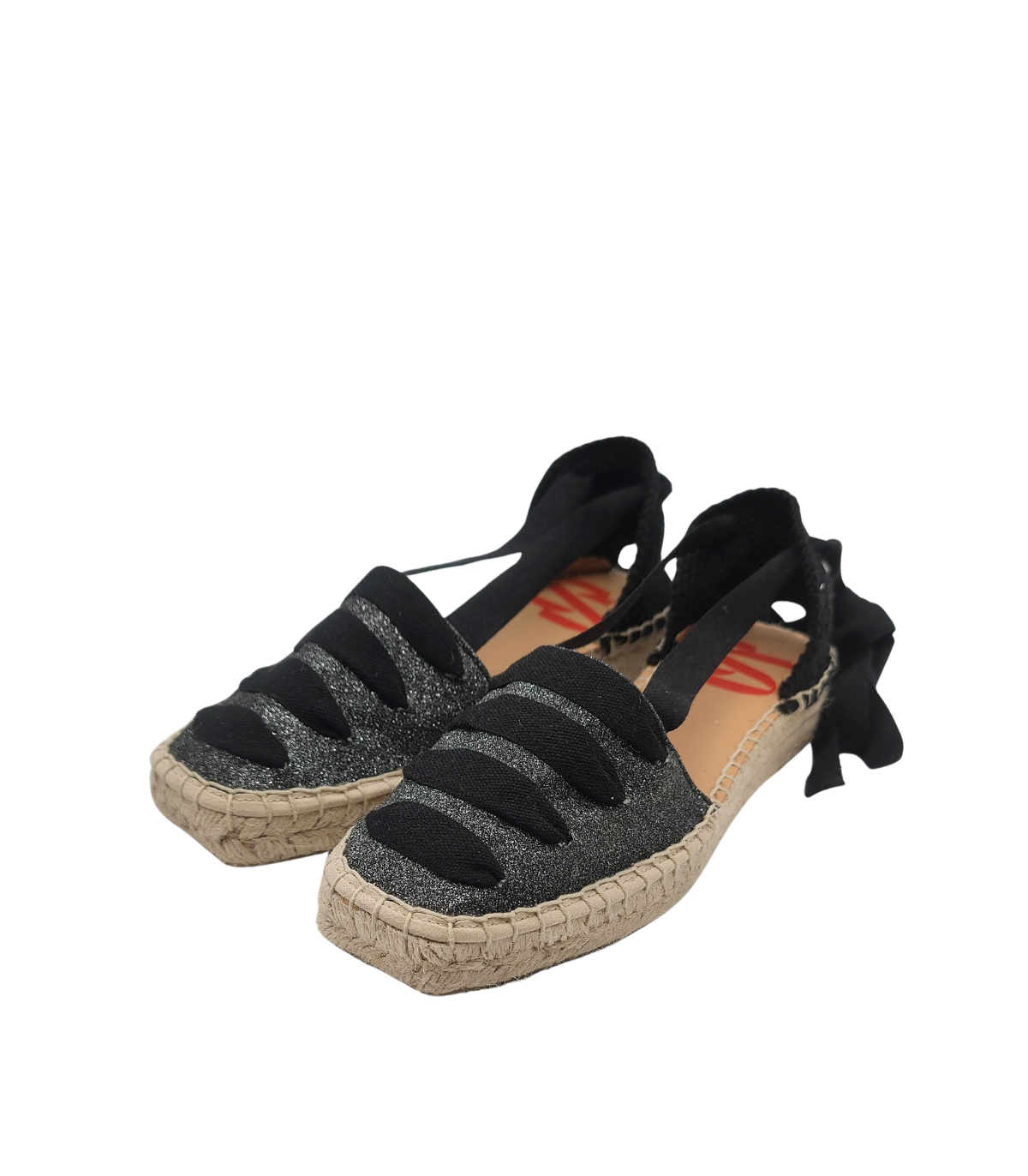 Vosso Moda Cuña baja color negro con lazada en empeine