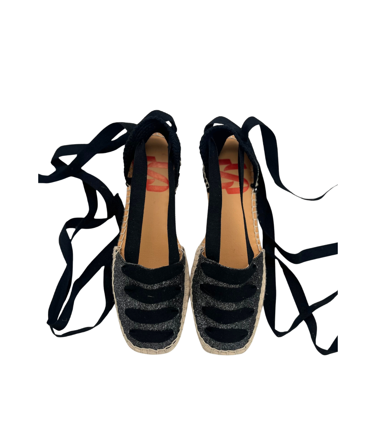 Vosso Moda Cuña baja color negro con lazada en empeine