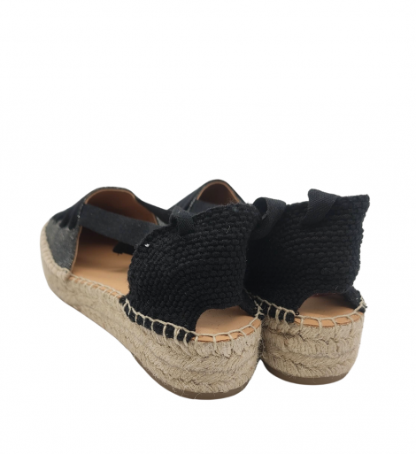 Vosso Moda Cuña baja color negro con lazada en empeine