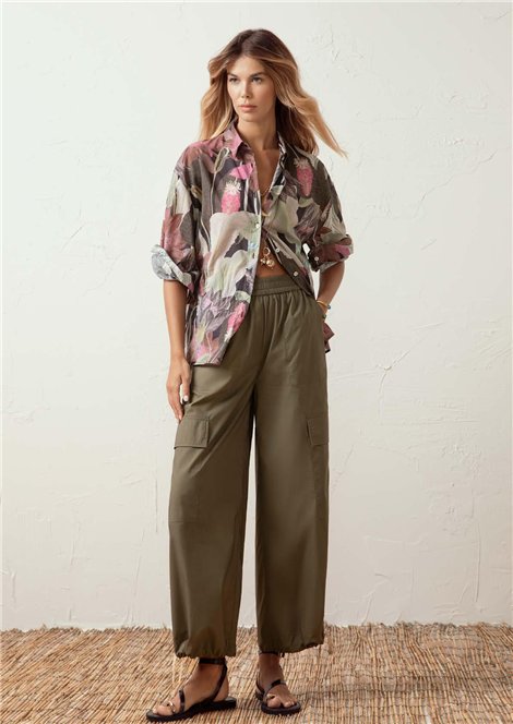 Markup Woman Pantalón cargo verde militar