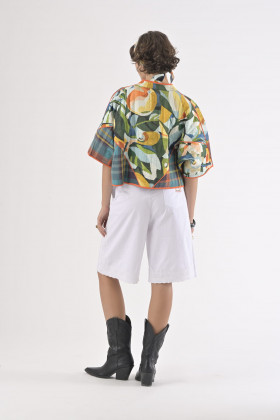 Orfeo Chaqueta multicolor de manga murciélago