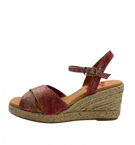 Vosso Moda Cuña abierta coral de tiras cruzadas