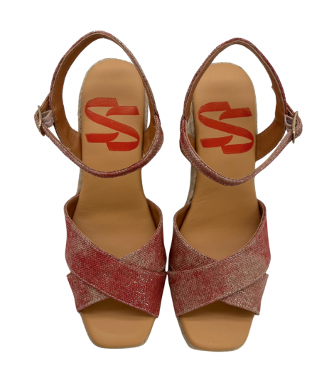 Vosso Moda Cuña abierta coral de tiras cruzadas