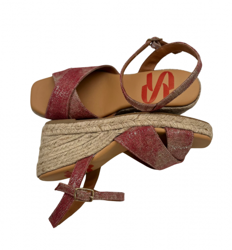 Vosso Moda Cuña abierta coral de tiras cruzadas