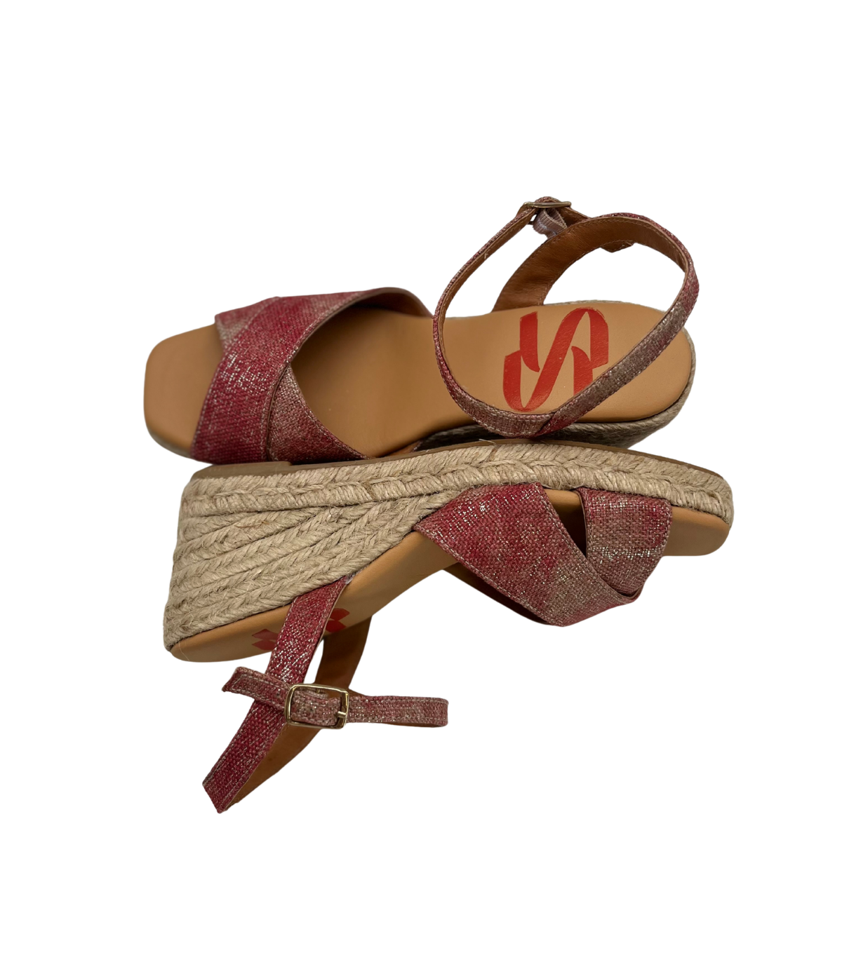 Vosso Moda Cuña abierta coral de tiras cruzadas