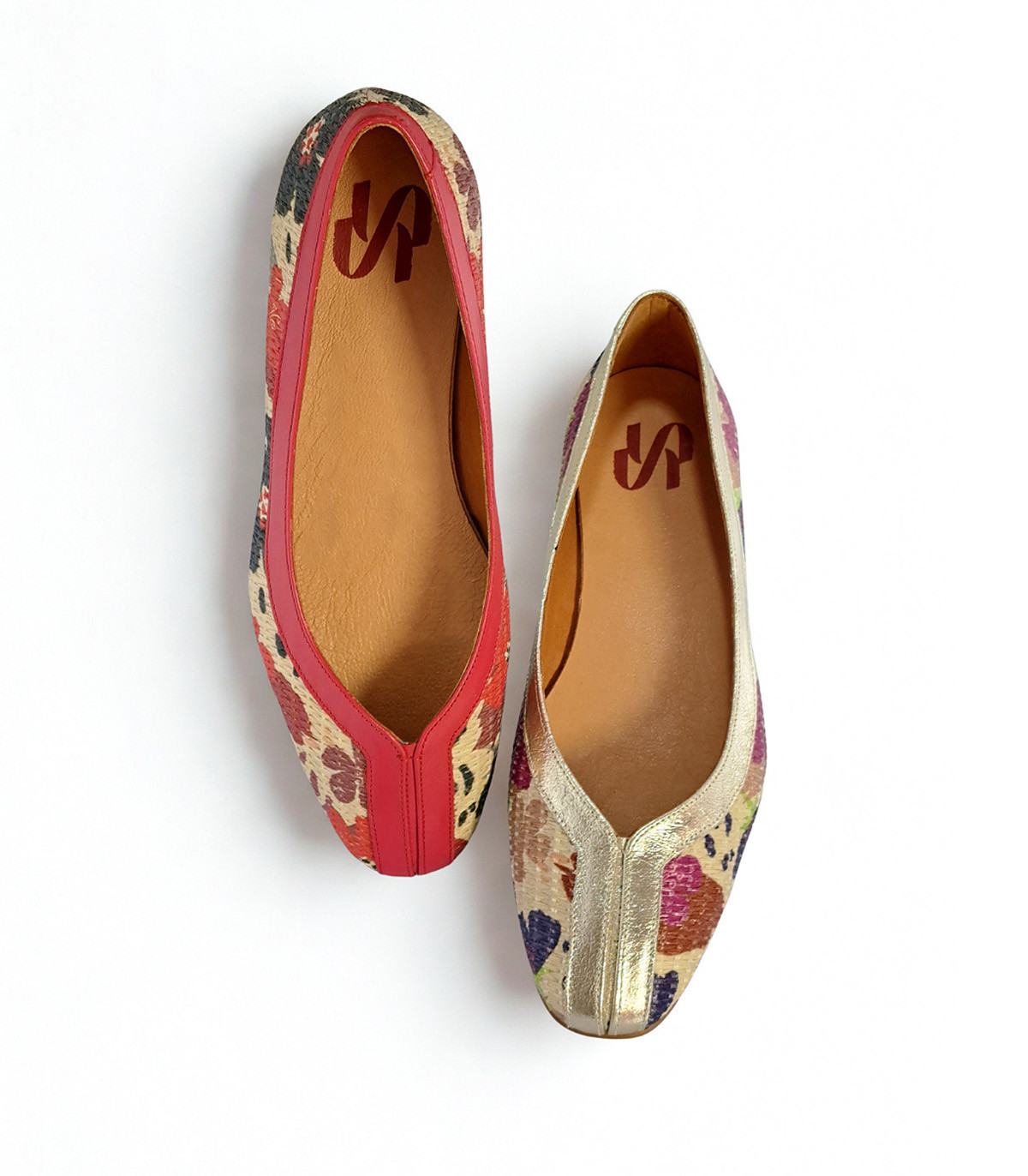 Vosso Moda Manoletina de rafia estampada con detalle champagne