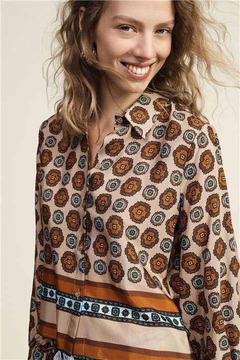 Dixie Camisa cropped estampado retro