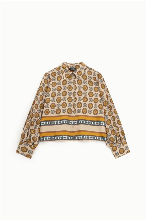 Dixie Camisa cropped estampado retro
