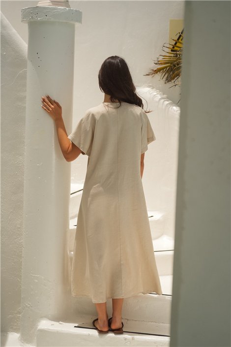 Guimanos Vestido midi con lluvia de flecos