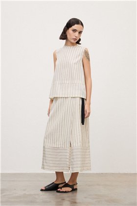 Otto d ame Falda midi de rayas envolvente