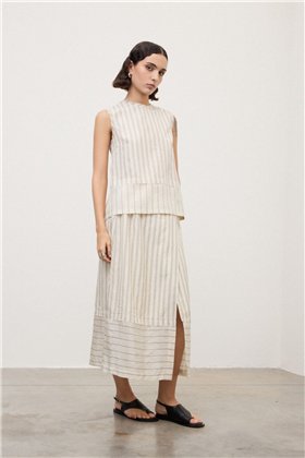 Otto d ame Falda midi de rayas envolvente