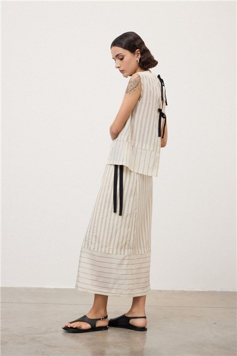 Otto d ame Falda midi de rayas envolvente