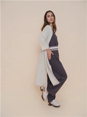 WNT Chaqueta larga beige lurex