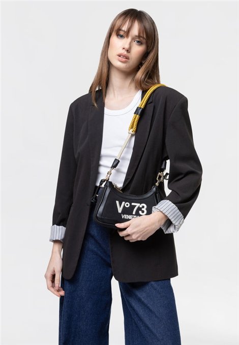V73 Bolso mini negro doble correa
