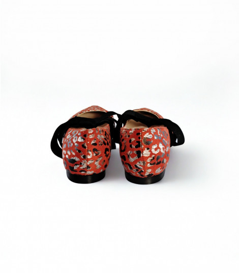 Vosso Moda Manoletina rojo print con lazada