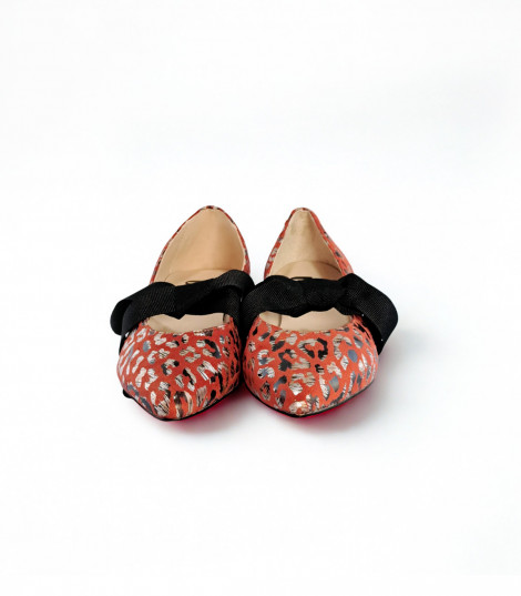 Vosso Moda Manoletina rojo print con lazada