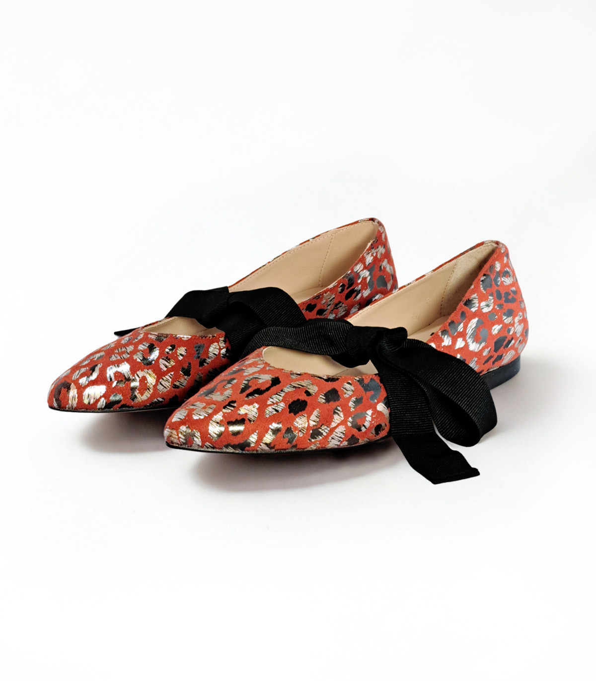 Vosso Moda Manoletina rojo print con lazada