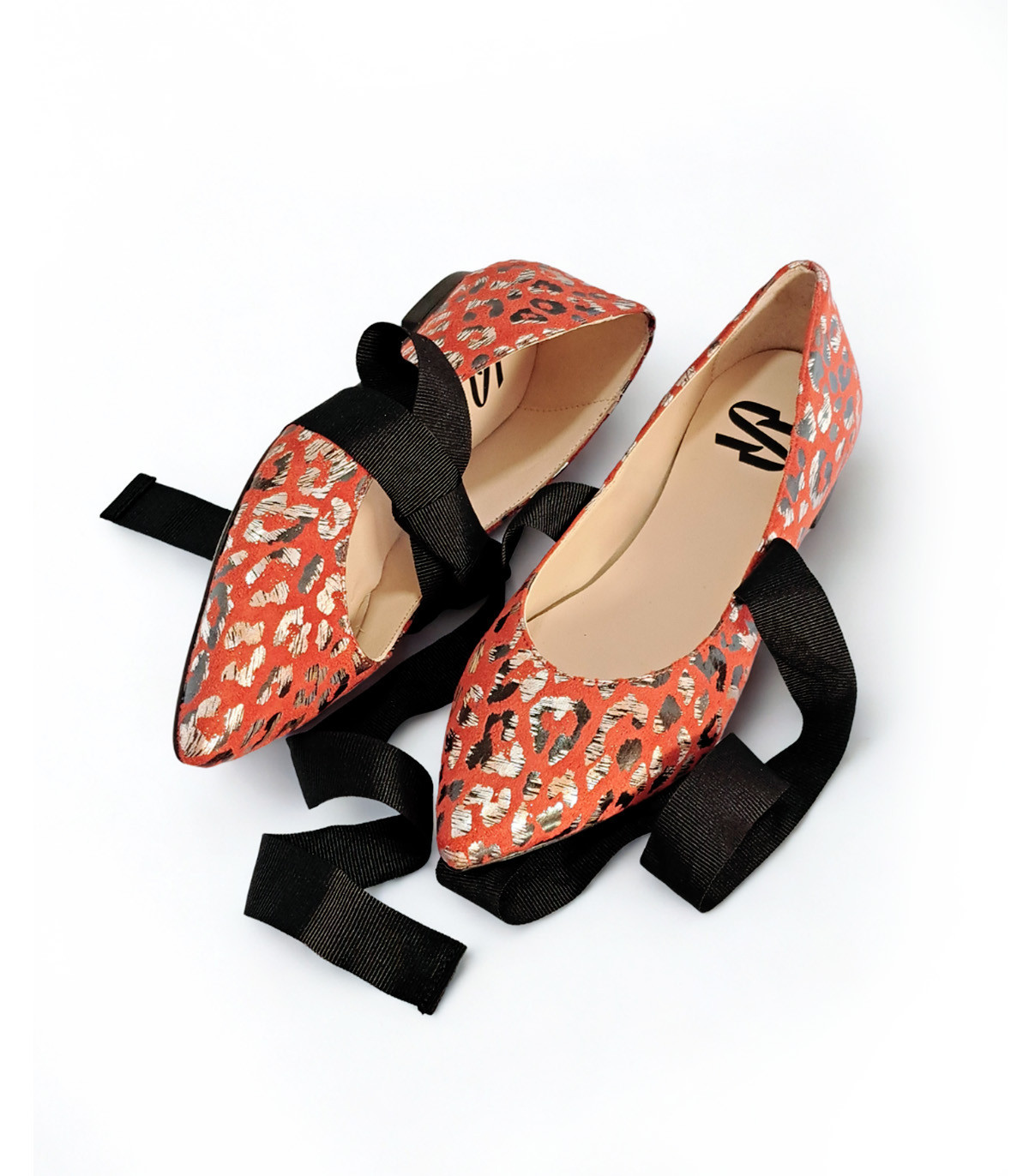 Vosso Moda Manoletina rojo print con lazada