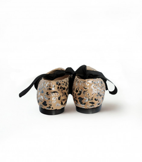 Vosso Moda Manoletina beige print con lazada