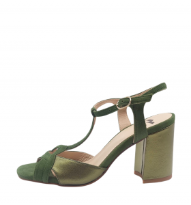 Vosso Moda Sandalias en piel y ante esmeralda