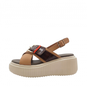 Noa Harmon Sandalia de piel multicolor con plataforma