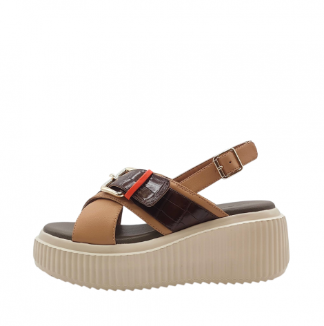 Noa Harmon Sandalia de piel multicolor con plataforma