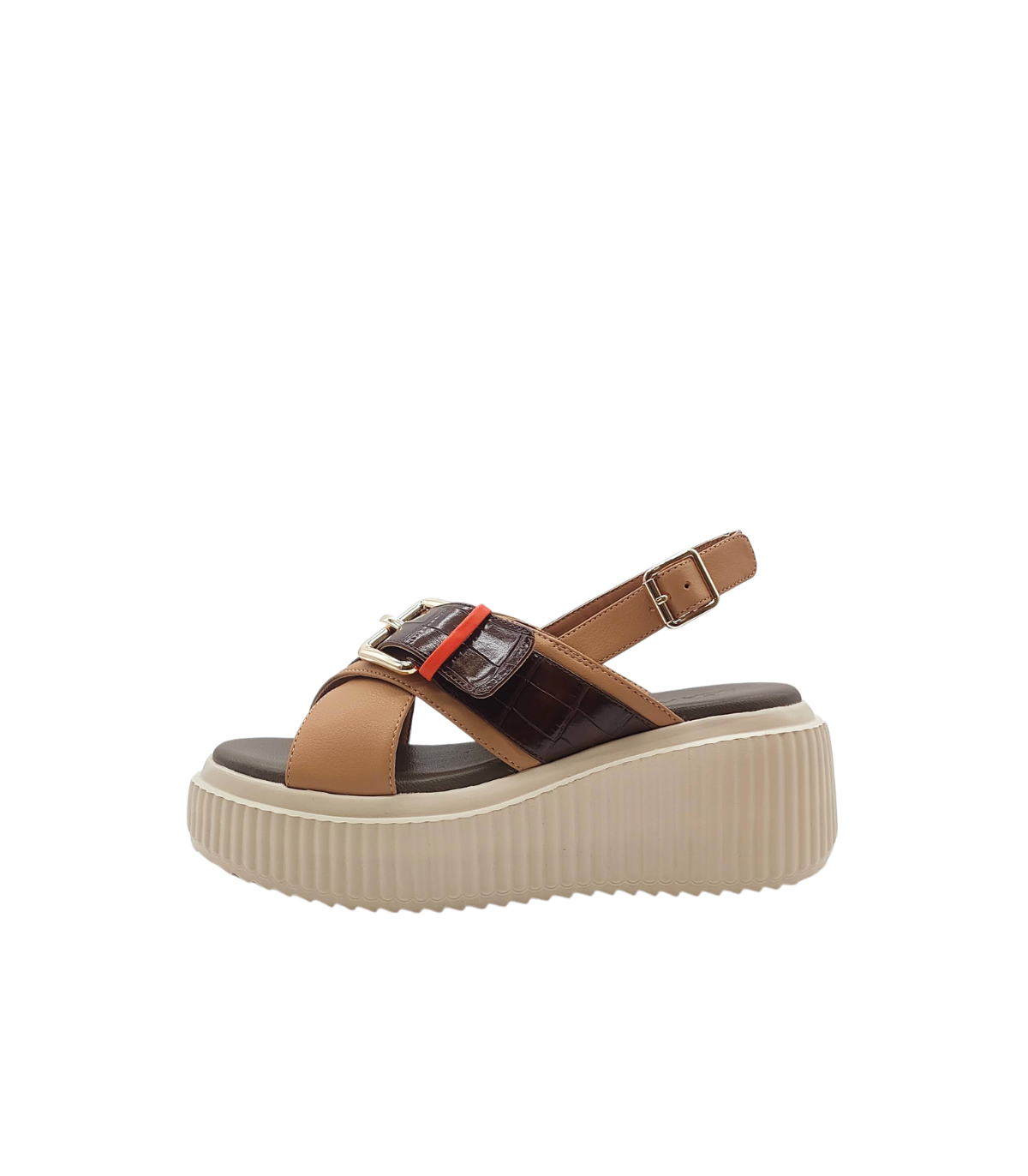 Noa Harmon Sandalia de piel multicolor con plataforma