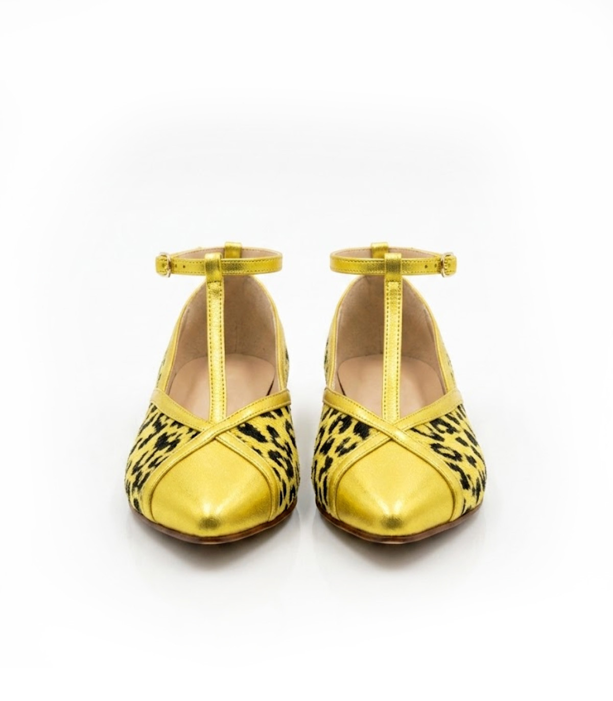 Vosso Moda Manoletina metal amarillo estampado