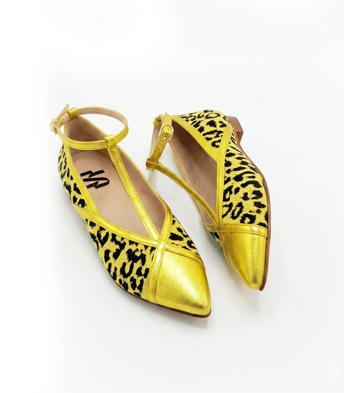 Vosso Moda Manoletina metal amarillo estampado