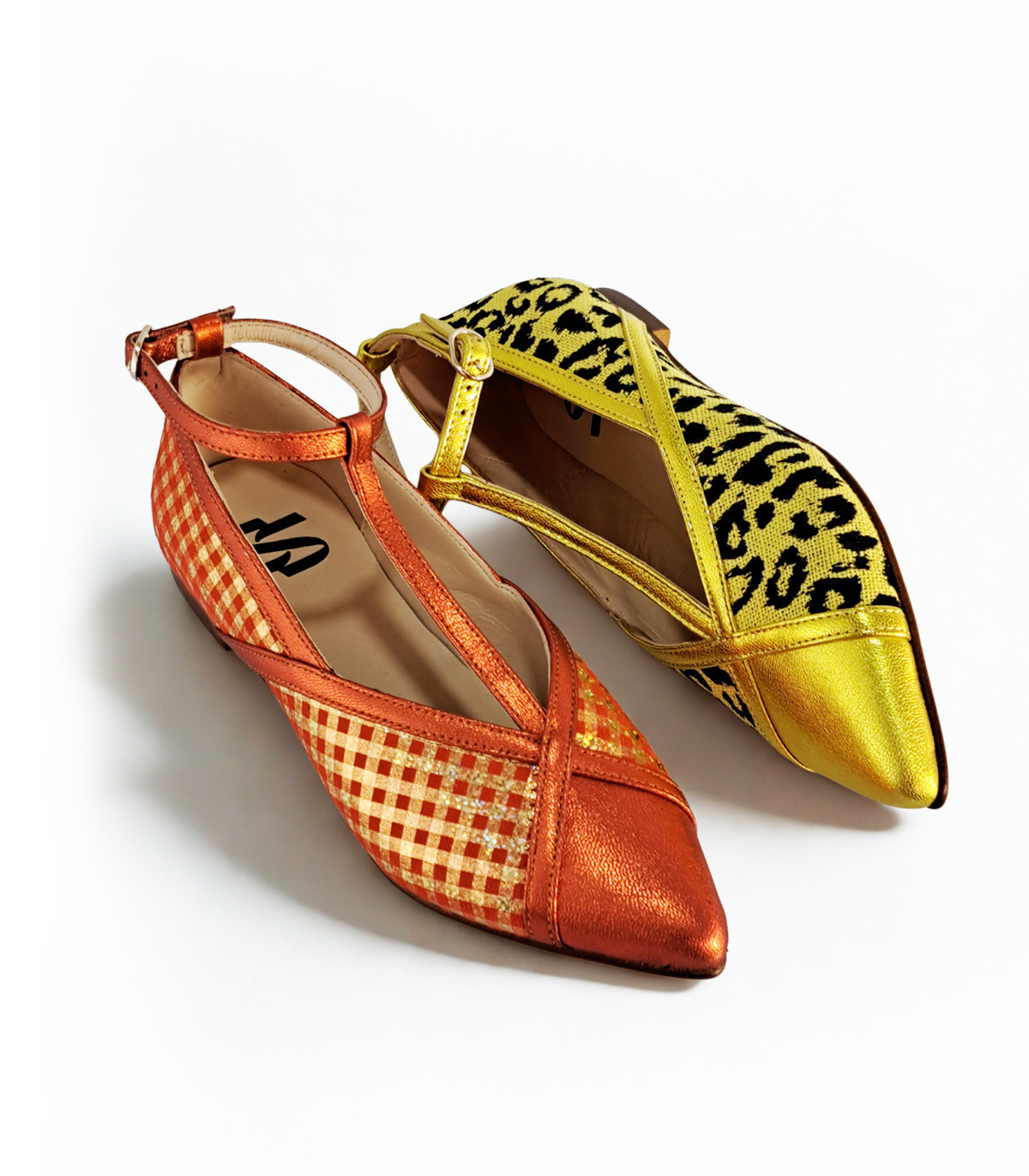 Vosso Moda Manoletina metal coral estampado